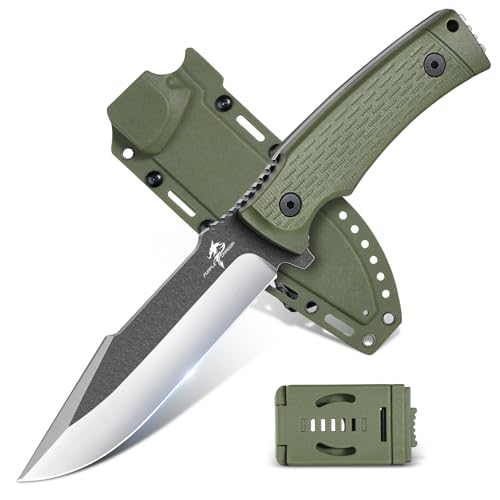 Purple Dragon Outdoor Messer Survival,Feststehendes Jagdmesser mit D2 Stahl Klinge,Scharf Fung Tang...