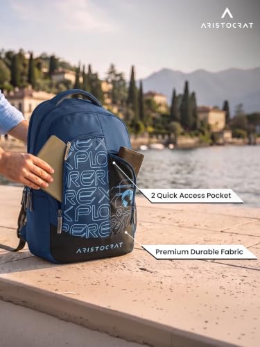 Image of Aristocrat Code 17 Inch Compatible Laptop Backpack 32 L | Premium Durable Fabric | 3 Spacious Compartments | Padded Shoulder Straps | 2 Quick Access Pocket | Ergonamic Back