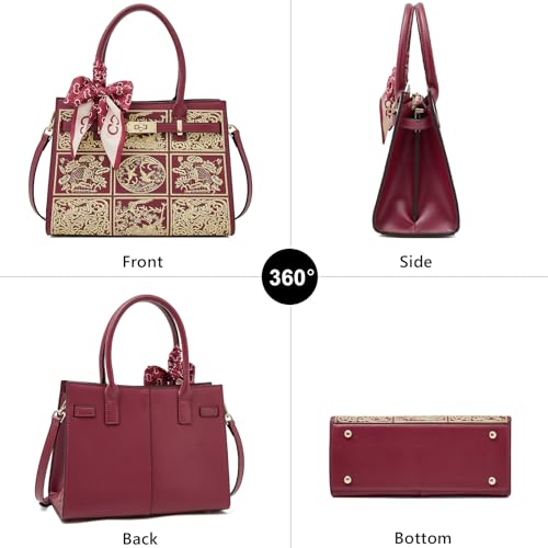 Image of FOXLOVER Medium Tote Bag for Women Designer Vintage Satchel Handbags Top-handle Purses