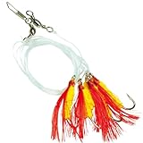 Dieter Eisele Makrelenvorfach mit 5 Haken 3/0 120cm 0,70mm zum Makrelenangeln, Meeressystem, Vorfach für Makrele, Meeresangeln