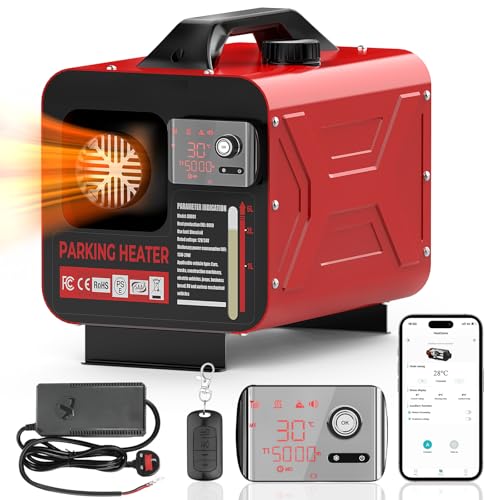 GEARLASSO 8KW 12V/24V Diesel Air Parking Heater All-in-One with APP & Remote Control LCD Display Fast Heating Low Noise for RV Boat Truck Garage Home Tent