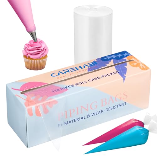 Carehabi Sacchetti Monouso Per Piping, Sacchetti Monouso Per Piping 110 Pezzi 47X23Cm Set Di Sacchetti Monouso Per Piping Per La Cottura, La Decorazio