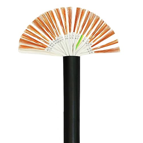 Outdoor Extension 2meters Control Signal Line 2 3 4 5 6 7 8 10 12 14 16 20 24 Core PVC Cable 22AWG 0.3 0.5 0.75mm Shielded Wire Solar sheathed(Black0.5mm,24-core)