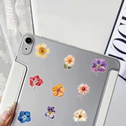 Image of 200PCS Transparent Flora Scrapbook Stickers, Vintage Aesthetic Flowers Sticker for Scrapbooks Travel Journal, Vinyl Waterproof for Water Bottles Laptop Phone Scrapbook Supplies DIY Crafts(flower-200)