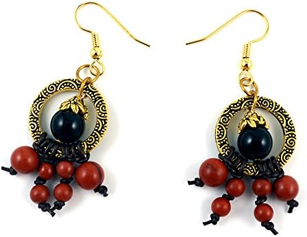 Black Onyx Red Jasper Earring