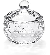 Round Crystal Clear Acrylic Liquid Powder Glass Dappen Dish Glass Cup w Cap Lid Bowl for Acrylic ...