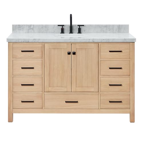 ARIEL Cambridge 55 Inch Single Oval Sink Bathroom Vanity with