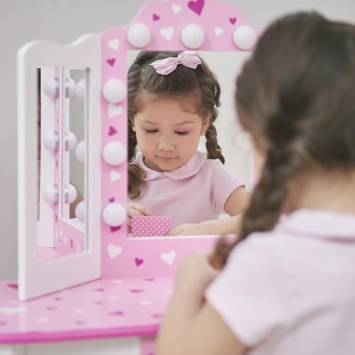 Teamson Kids - Sweethearts Print Gisele Medium Vanity - White/Pink by Teamson Kids - Image 9