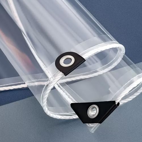 Toldo transparente exterior resistente a rayos UV con ojales 180x180 cm 3
