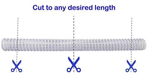 Sealproof 1.5" Pool Filter Pump Connection Hose for Above Ground Pools, 12 FT x 1-1/2 Inch Premium Quality Kinkproof PVC, Made in USA | Cut to Desired Length, Includes 4 Hose Clamps