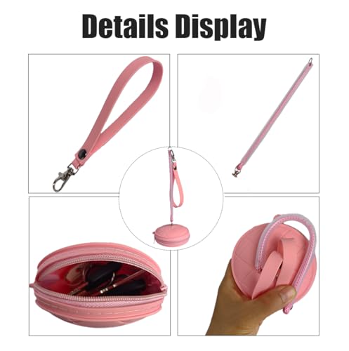 Image of Portable Wrist Yarn Holder with Mini Crochet Bag, Rotary Silicone Yarn Holder for Crocheting /Knitting, Yarn Organizer, Gifts for Crocheters(Pink)