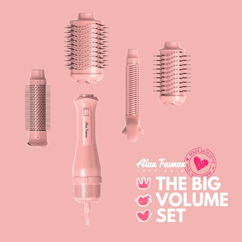 Image of Alan Truman Big Volumiser Set for Easy Blowdrying, Curling, Waving & Blow Styling at home - Pastel Pink