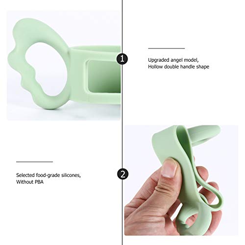 TOYANDONA Babyflaschen Griffe Silikon Fütterungsflasche Tragegriffe Flaschengriff Halter 6cm (Grün)