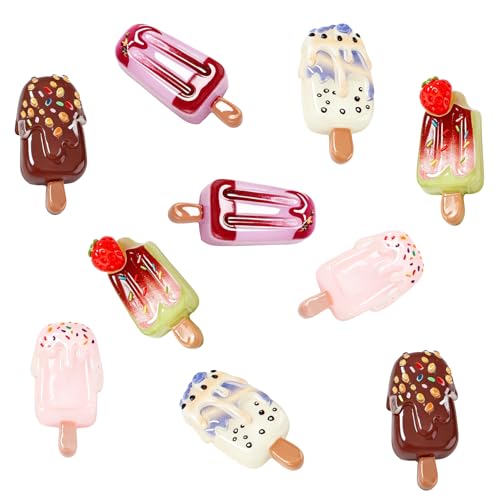 10 piezas pinzas mini helado para cabello niña miniatura 1
