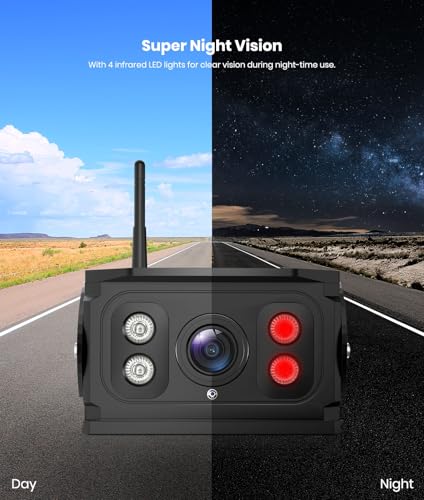 Image of Works with W15 Only: Wireless Backup Camera for RV, HD 1080P Back Up Camera with IR Night Vision, IP69K Waterproof Reverse Camera for Trailer, Camper 5th Wheel BoscamPlus