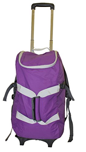 dbest products Smart Backpack, Purple and Grey 4-1 Rolling Backpack Luggage Duffel Gym Bag Removable Dolly Laptop Tablet Pocket