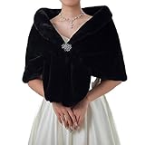 El chal de piel para mujer es de talla única para la mayoría de las mujeres. Tiene su propio broche para sujetar el chal. También puedes usar el broche de cristal gratis para ajustar el tamaño que quieras.