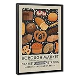 Borough Market, Vintage-Poster, Leinwand, Poster, 