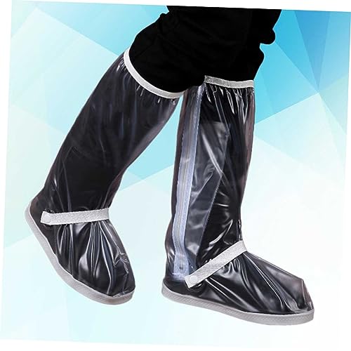 Cubiertas impermeables para calzado CALLARON, botas de lluvia ligeras para mujer y hombre, con cierre elástico, suela antideslizante de tela, franja reflectante, fáciles de instalar para ciclismo, senderismo, vida diaria, escuela, oficina, jardín miniatura 4