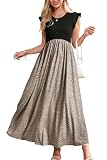 OUGES Sommerkleid Damen Lang Rüschen Maxikleid Elegant Sommer Kleid mit...