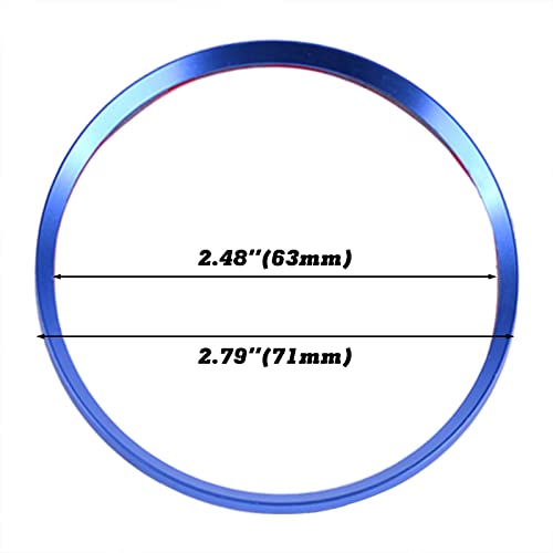 Xotic Tech Aluminum Wheel Hub Surrounding Ring Cover Trim, Blue Sport Racing Style, Compatible With Audi A3 A4 A5 Q3 Q5 Q7 Tt Quattro Or Bmw E36 E46 E90 E92 F30 F31 F34 F80, 4Pcs 63Mm Center Caps #TOP2