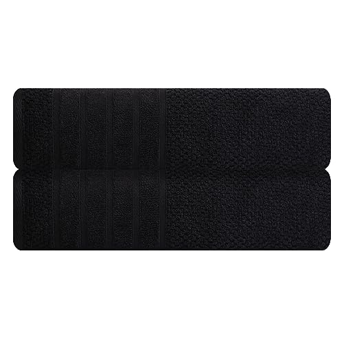 Luxury Bath Sheets| 100% Cotton| Ultra Soft, Plush, Thick, Fluffy, Highly Absorbent, Quick Dry| Home, Gym, Yoga, Pool, Hotel, Shower | Oversized Large Towel Set for Bathroom| Set of 2| 35 x 70| -Black