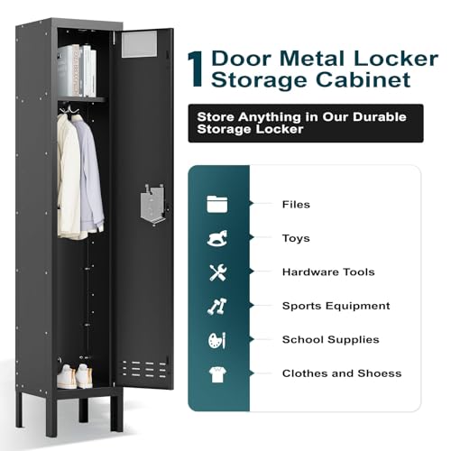 Image of BUTISOW Metal Lockers - 66 inch Height Steel Lockers for Employees with Door Storage Locker with Card Slot for Employees Gym School Home Office Garage - Assembly Required