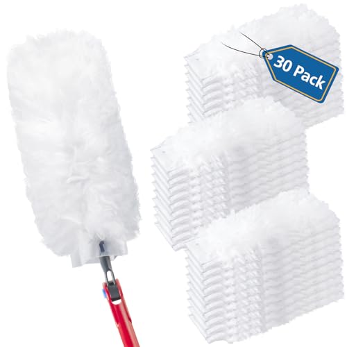 30 Pack Duster Refills Compatible with O-Cedar Flex & Catch Duster, 360° Heavy Duty Disposable Duster Refills Replacement, 3X More Dust Cleaning Than Feather Dusters