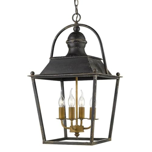 Bailey Street Home Traditional Four Light Chandelier in Antique Black Iron Finish Industrial Pendant 170-Bel-4161353