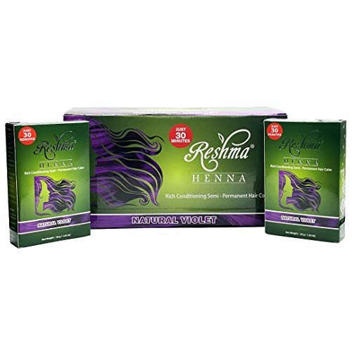 Reshma Beauty 30 Minute Henna Hair Color Infused with Goodness of Herbs (Violet, Pack Of 12)