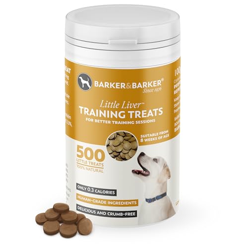 Barker and Barker Little Liver Dog Training Treats ❘ 500 Tasty & Healthy Treat Pack | Grain Free, Low Calorie, High in Protein & B Vitamins, No Artificials - 100% Human-Grade for Puppies & Small Dogs
