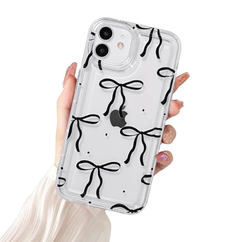 Coque iPhone 12 / 12 Pro transparente en TPU souple à motif nœud élégant