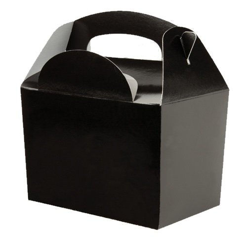 MustBeBonkers 16 x Black Birthday Party Food Gift Boxes - Kids Lunch Food Meal Box