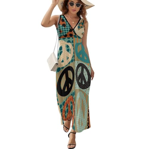 Robe longue d'été sans manches chic pour flâneries en bord de mer et soirées plage