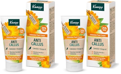 Kneipp Crema Anti-Callos, Reduce la Córnea de Manera Efectiva y Duradera, Desodorizante, Apto para Diabéticos, con Caléndula y Aroma a Naranja, 50ml (Paquete de 2)