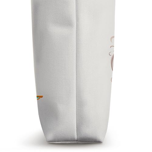 Bolso tote blanco con diseño de caballo de carrusel miniatura 3