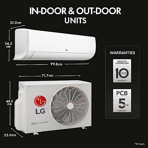 Image of LG 1.5 Ton 3 Star AI DUAL Inverter VIRAAT Split AC (Copper, AI Convertible 6-in-1 Cooling, HD Filter with Anti-virus Protection, 2023 Model, RS-Q18CNXE, White)