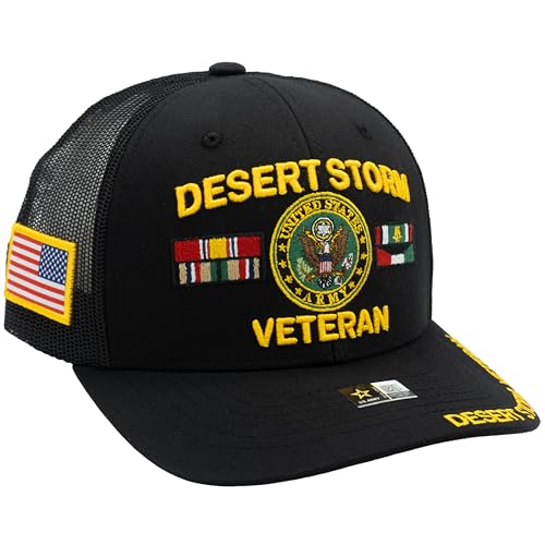 Image of Desert Storm Veteran Hat for Men Officially Licensed US Army Combat Veterans Embroidered Adjustable Baseball Cap