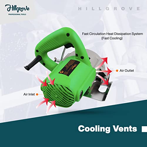 Image of Hillgrove HGCM81M1 Cutting Machine Saw for Tile /Marble /Wood with 2Pcs Tile /Wood Cutting Wheels, Safety Googles and Gloves (1050 W)