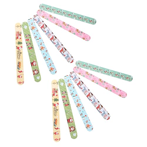 Didiseaon 15 Piezas lima de uñas de navidad limas para uñas limas uñas arte de uñas pegatinas herramientas de lima de uñas de salón dedo kit de manicura tira de uñas tira de lima de uñas PD