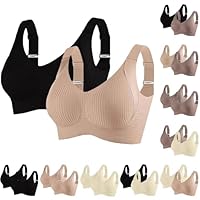 Day Prime Damen 2/3er Set BH ohne Bügel Push up BHS V-Ausschnitt Bügelloser BHS Sport Gerippt Klassische Bustier Seamless T Shirt Bequem Bralette Modisch Atmungsaktiv Bra Soft Schlaf BH