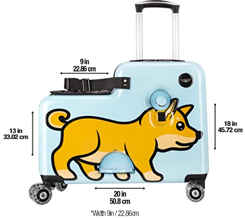 Younglingz Lil Flyer 20" Kid Ride On Suitcase Child Stroller Spinner Luggage (Dog) #TOP1