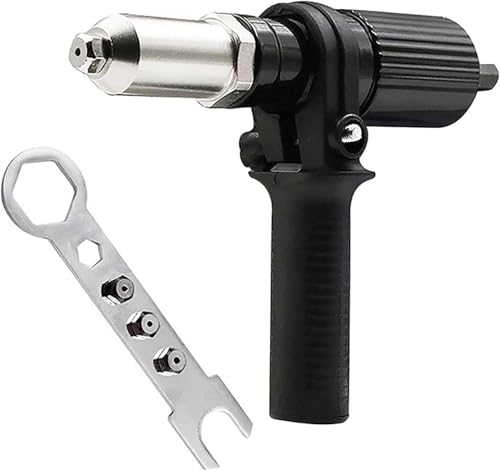 Adaptateur de pistolet à riveter avec poignée en plastique amovible, tête de pistolet à riveter électrique, accessoires de perceuse à riveter sans fil