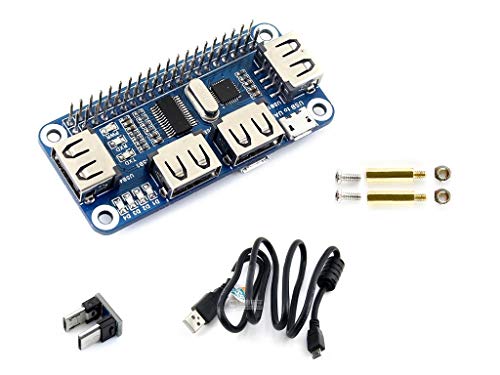 Waveshare 4 Port USB HUB HAT Compatible with USB2.0 1.1 For Raspberry Pi Zero A+ B B+ 2 3 Model B Serial Debugging, USB… - Afbeelding 3
