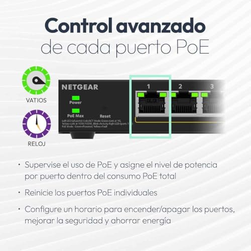 Switch NETGEAR PoE+ Gigabit de 10 puertos con gestión inteligente GS310TPv2 4
