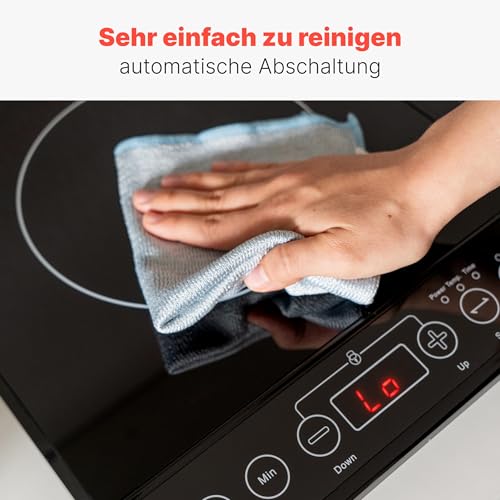 Foto von Clatronic® Induktionskochplatte | Kochplatte mit Sekundenschneller Erhitzung durch Induktion | Herd mit ECO-Save für 55% Zeitersparnis | Induktionskochfeld mit automatischer Topferkennung | EKI 3569
