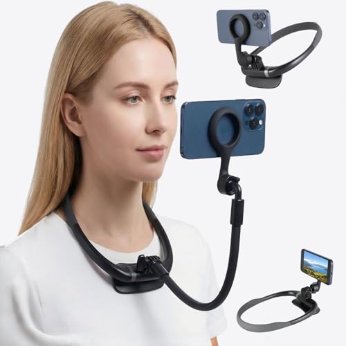Support de téléphone portable magnétique ajustable avec tour de cou et bras col de cygne