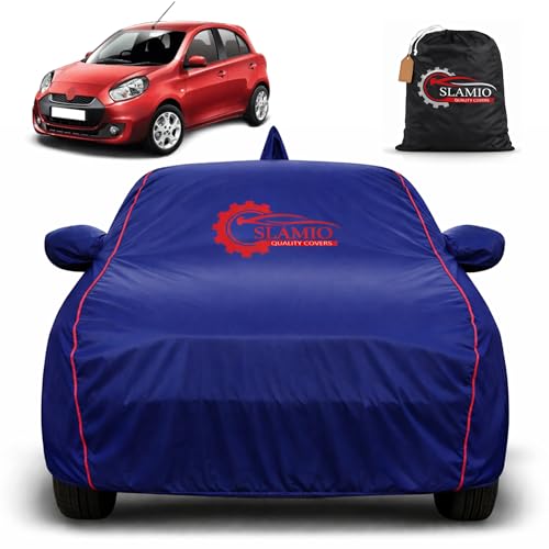Image of Premium 100% Waterproof Car Cover for Renault Pulse | All-Weather, UV & Dust Protection | Heavy-Duty 3-Layer Fabric | Custom Fit with Mirror & Antenna Pockets | Navy Blue