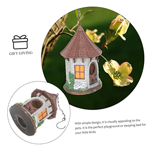 Cabilock Outdoor Bird House Decoraciones Para Uñas Hand Decor 2Pcs Hanging Bird Hut Dove Houses Garden Birdhouses Resin Garden Bird House Parakeet Nesting Box Hummingbird House Small Parrot #TOP5