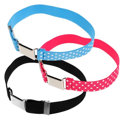 BESPORTBLE 3pcs Boys and Girls Elastic Waist Belt Boys Girls Black Adjustable Belt for Pants Skirts